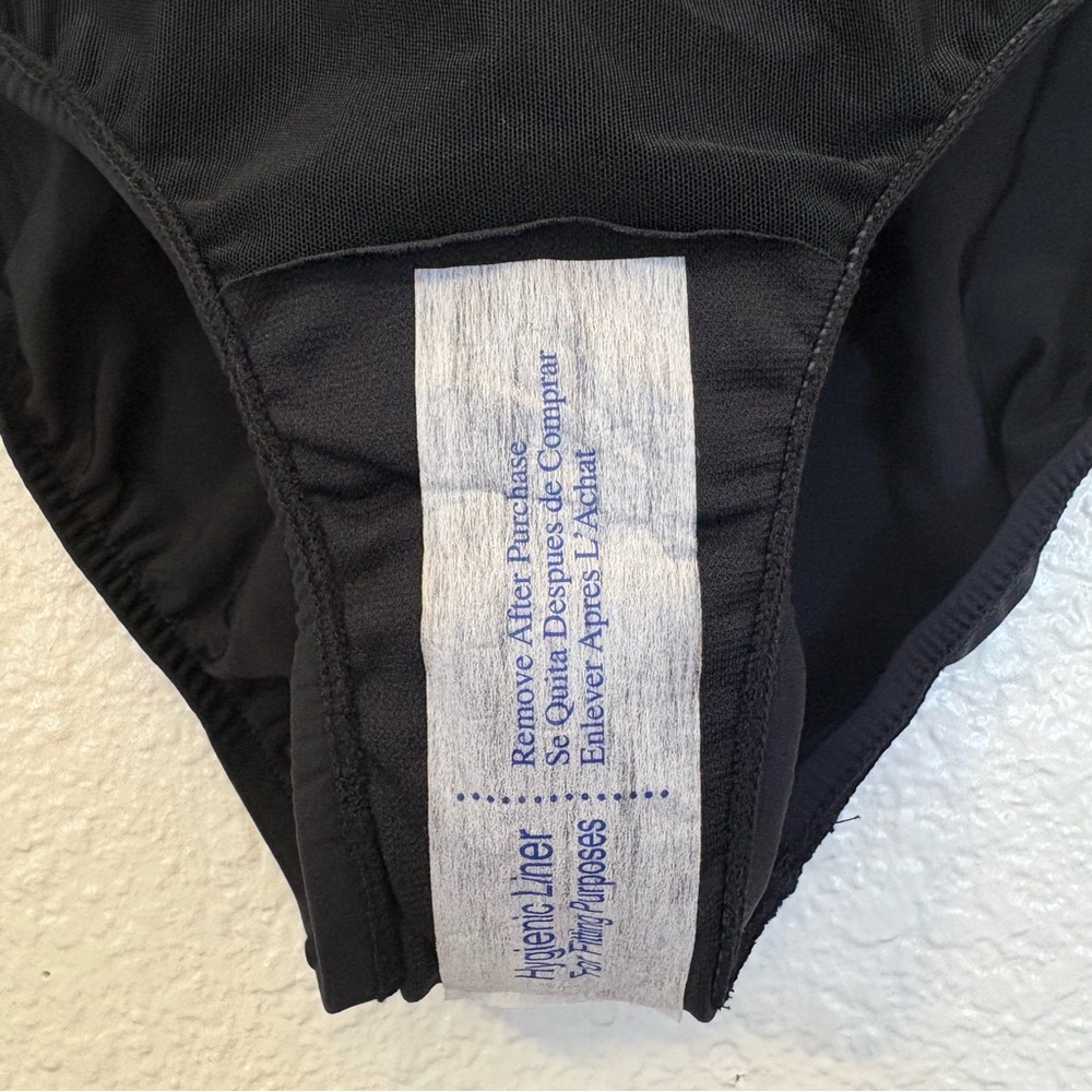 Swim Solutions Tummy Control Bikini Bottom Women Size 8 Black High Waist - Picture 3 of 4